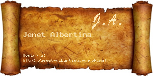 Jenet Albertina névjegykártya